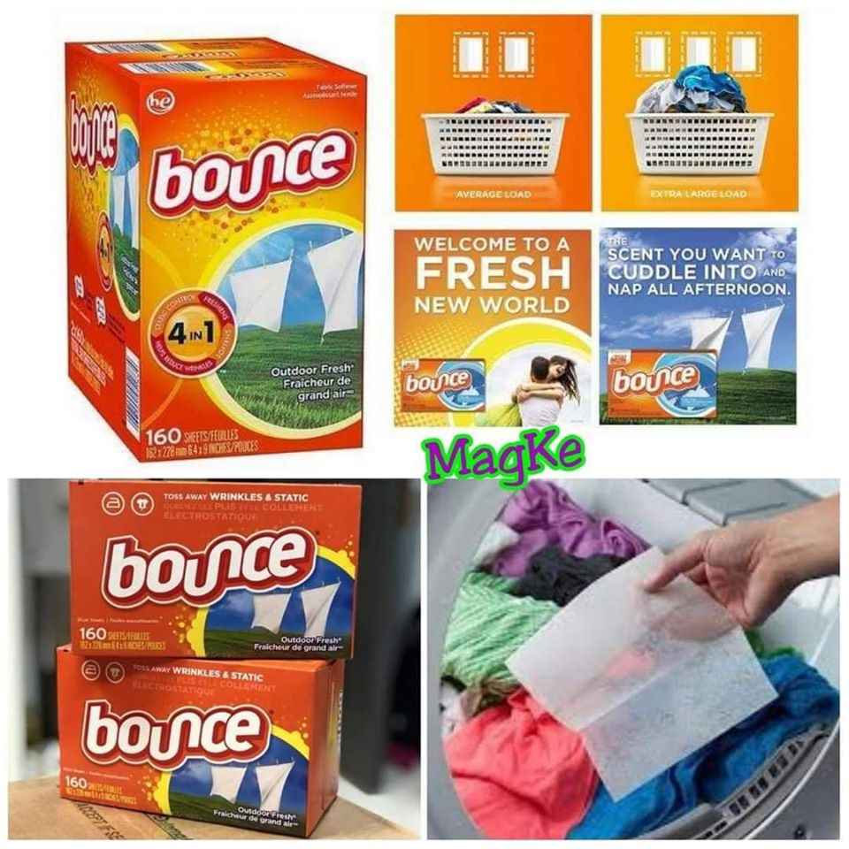 美國 Bounce 4合一防靜電衣物柔順紙(1盒160張)(橙盒)
