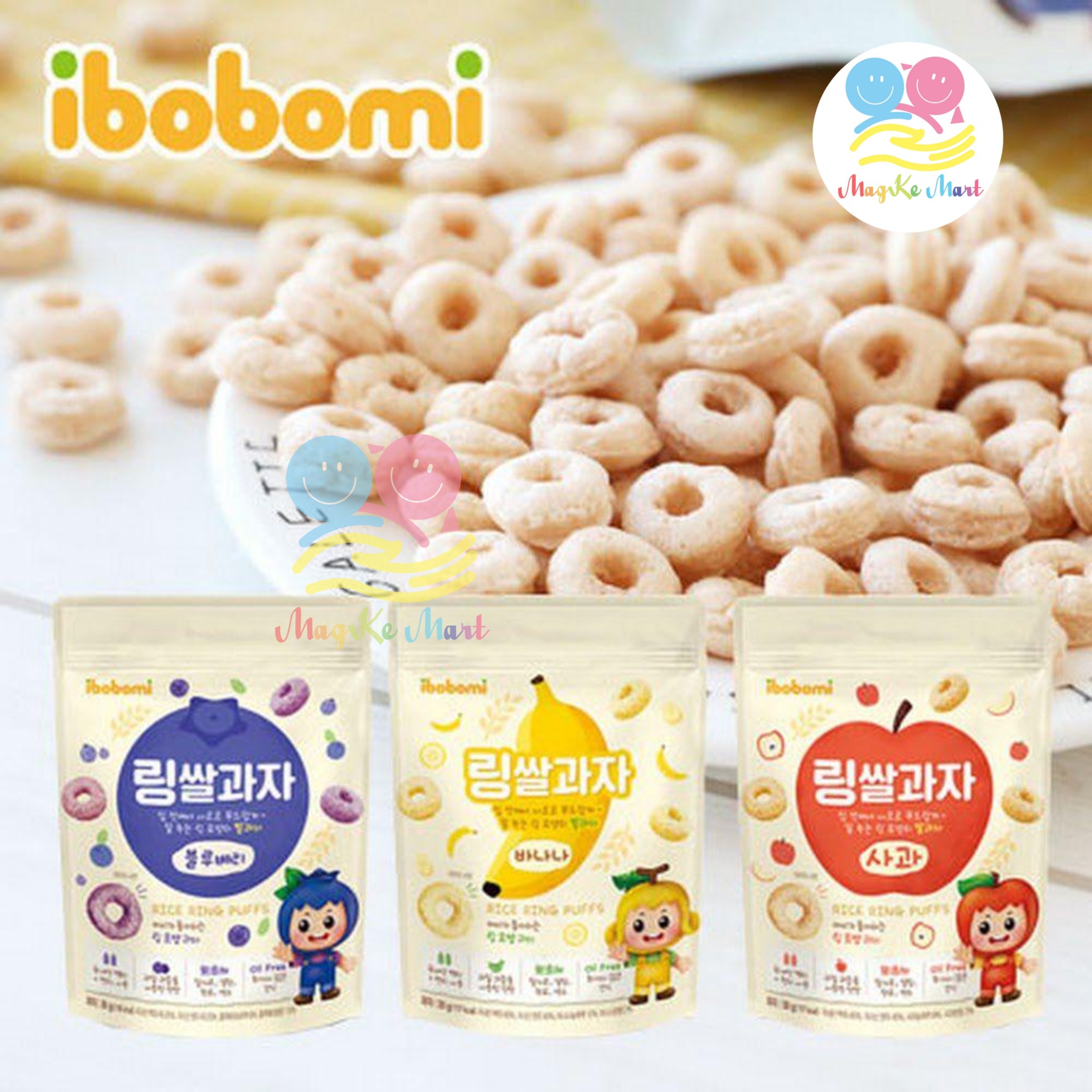 韓國 IBOBOMI 嬰兒米圈圈 30g (B) 香蕉味