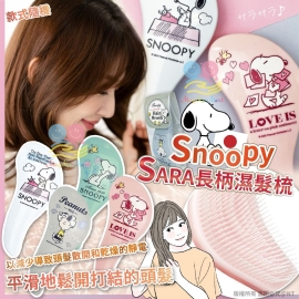 日本 Snoopy SARA 長柄濕髮梳(1套2把)(款式隨機)